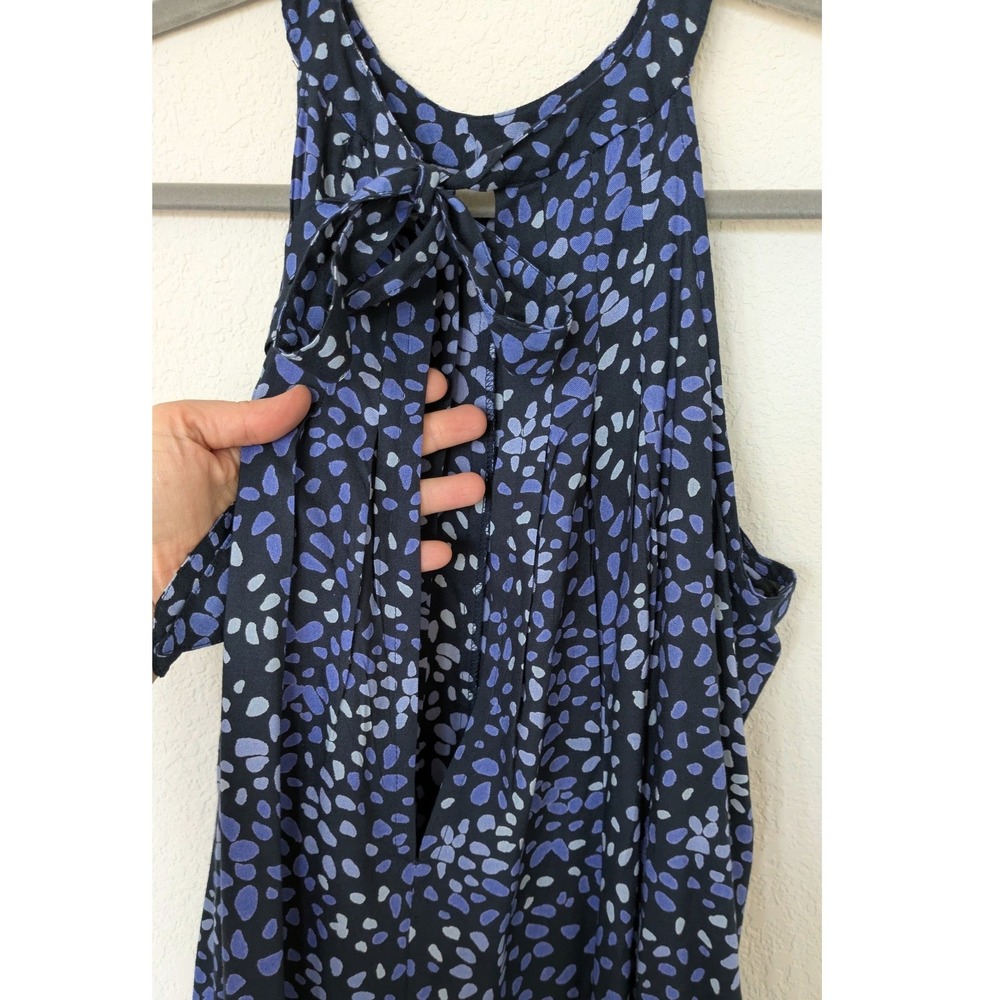 Mud Pie Abstract Pebble Halter‎ Jumpsuit Womens S/M Blue Purple Wide Leg Pockets - Picture 10 of 10